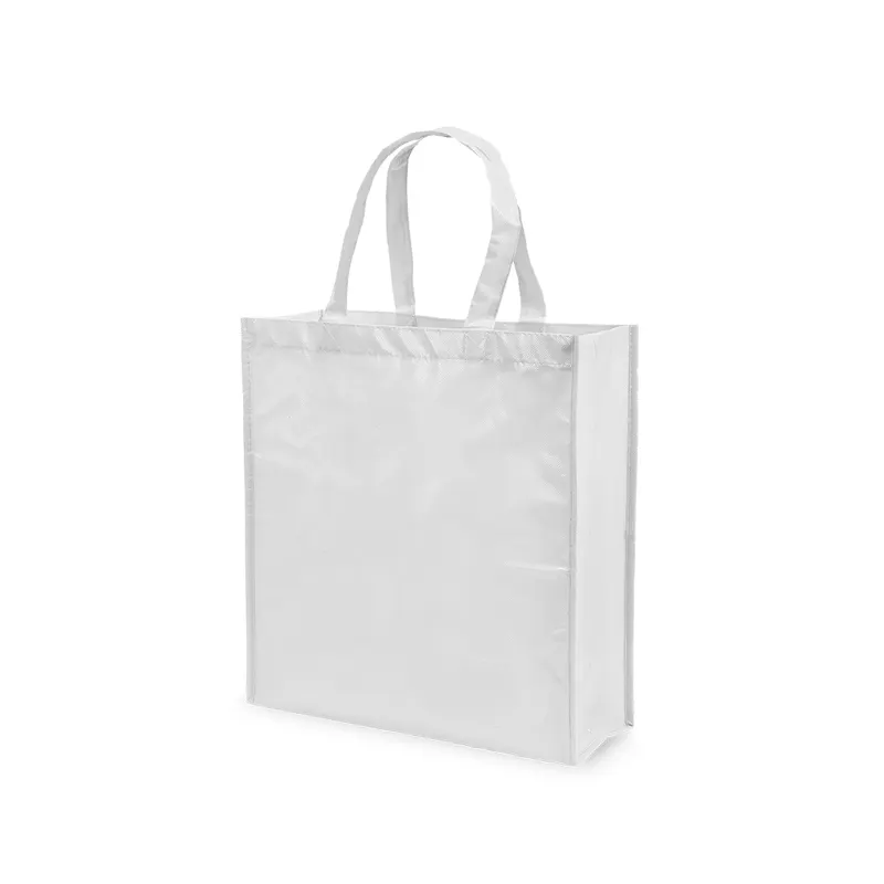 Bolsa non woven laminado Divia 110 g con fuelle en blanco de non-Woven laminado, vista frontal