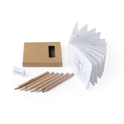 Set Figgy de 8 piezas con bloc para colorear y 6 lápices personalizable
