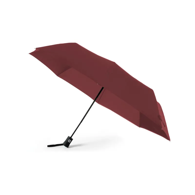 Paraguas plegable automático Ø Hebol 98 cm en rojo de pongee 190T, vista frontal