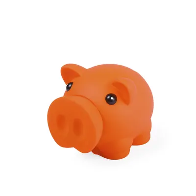 Hucha cerdito de PVC acabado goma personalizable