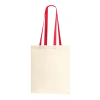 Bolsa de algodón Fuzox 105 g natural con asas de color de algodón 105 g/ m2, vista lateral