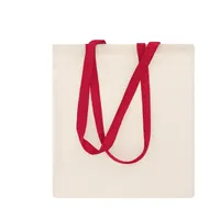 Bolsa de algodón Fuzox 105 g natural con asas de color de algodón 105 g/ m2, vista frontal