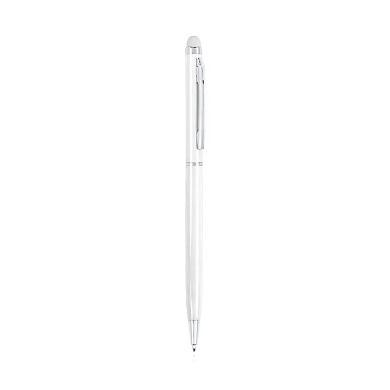 Bolígrafo puntero ultrafino de aluminio Byzar giratorio en blanco de aluminio, vista frontal
