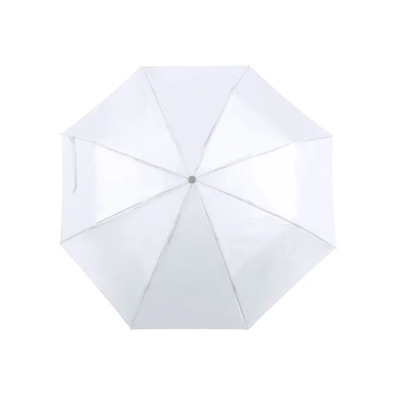 Paraguas plegable manual Ø Ziant 96 cm con funda en blanco de poliéster 190T, vista frontal