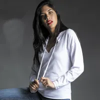 Camiseta manga larga Yuk con capucha 160 g de TC, vista frontal