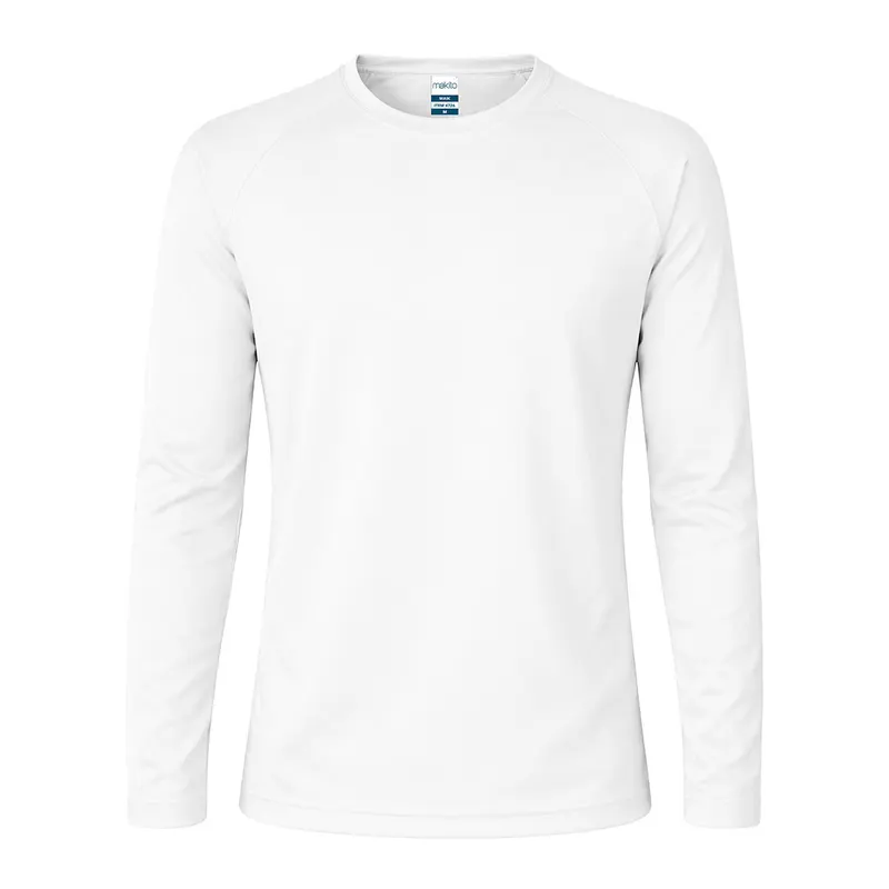 Camiseta técnica manga larga poliéster Maik 135 g en blanco de poliéster 135 g/ m2, vista frontal
