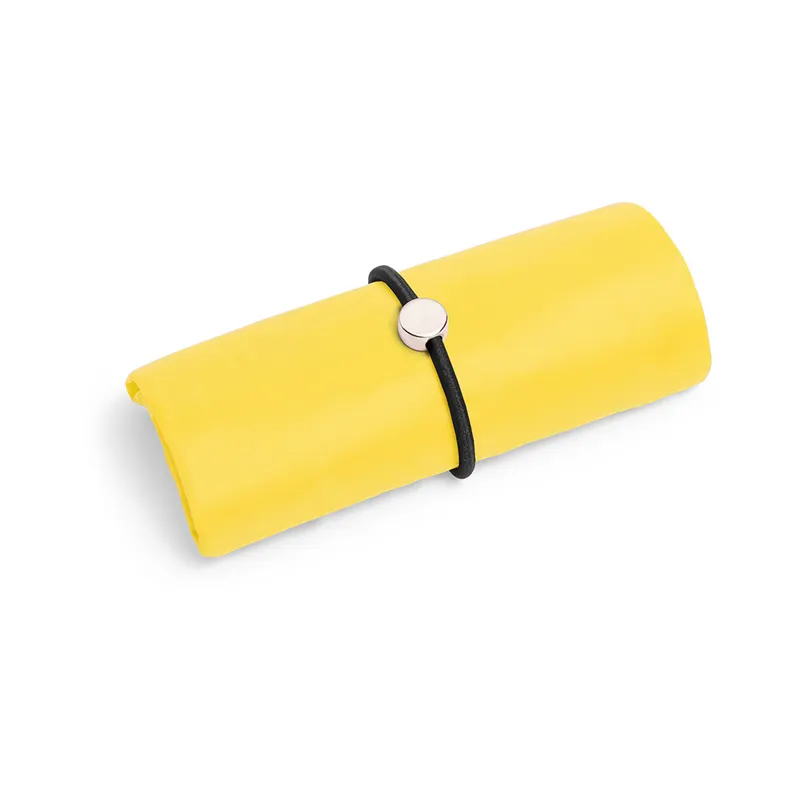Bolsa plegable de poliéster Conel 190T con elástico en amarillo de poliéster 190T, vista frontal