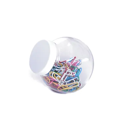 Bote de 100 clips de colores recubiertos de PVC personalizable