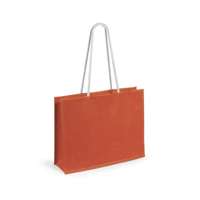 Bolsa de yute Hintol con fuelle y asas de algodón 70 cm personalizable