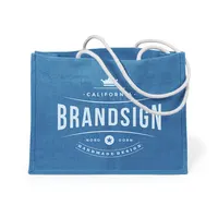 Bolsa de yute Hintol con fuelle y asas de algodón 70 cm de yute laminado/ algodón, vista lateral