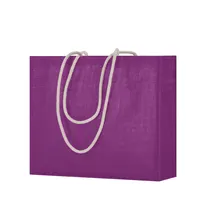Bolsa de yute Hintol con fuelle y asas de algodón 70 cm de yute laminado/ algodón, vista frontal