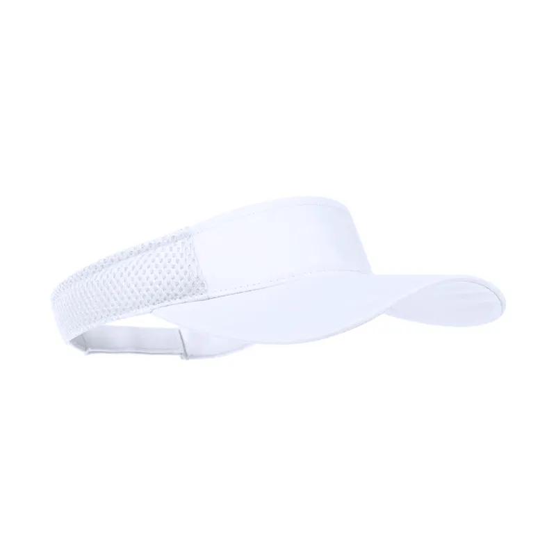Visera de poliéster Gonnax con velcro en blanco de poliéster, vista frontal