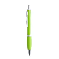 Bolígrafo pulsador bicolor Clexton con clip troquelado, vista frontal