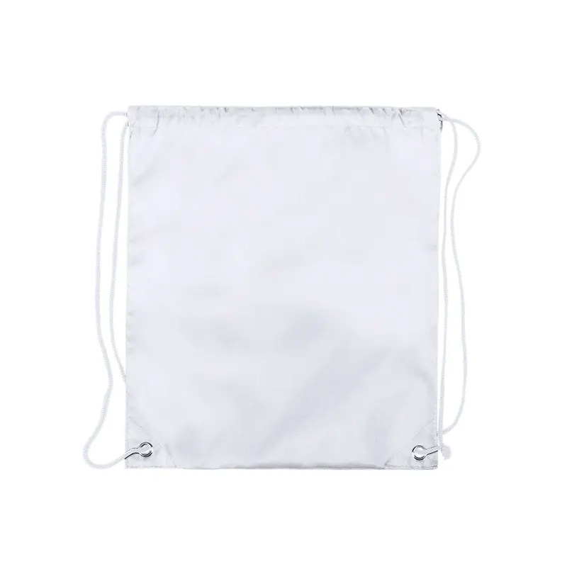 Mochila de cuerdas poliéster Dinki 210D infantil en blanco de poliéster 210D, vista frontal