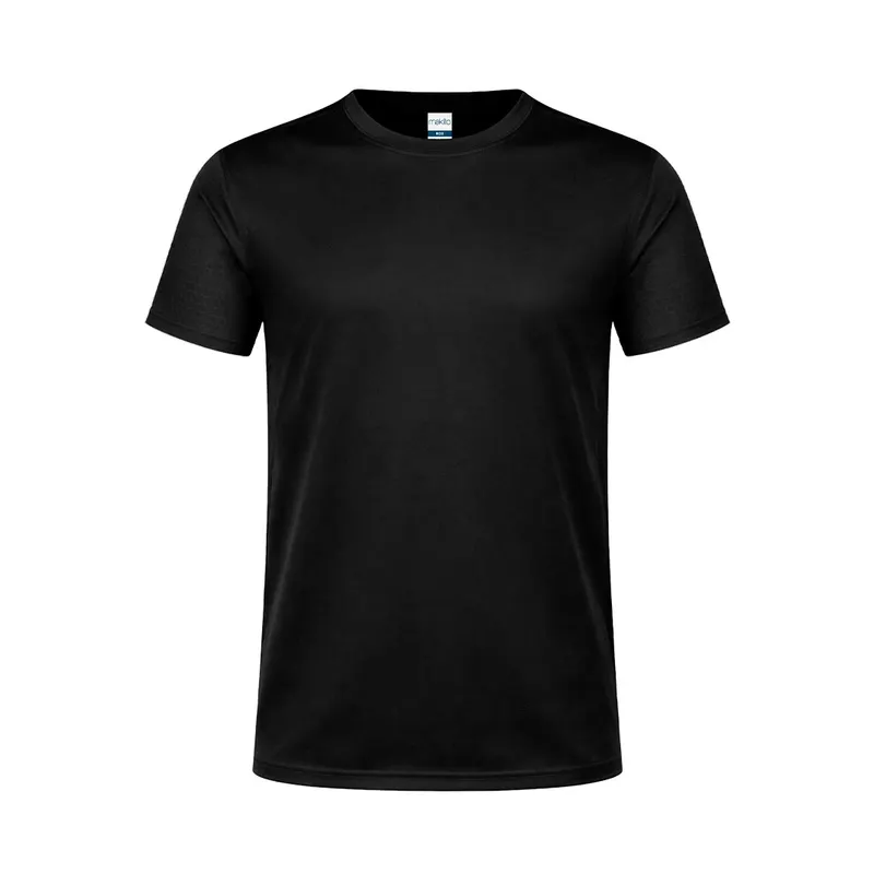 Camiseta técnica panal de poliéster Rox 135 g niño en negro de poliéster 135 g/ m2, vista frontal