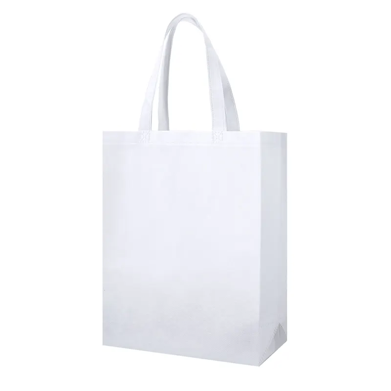 Bolsa non woven Cattyr 80 g fuelle asas 50 cm en blanco de non-Woven, vista frontal