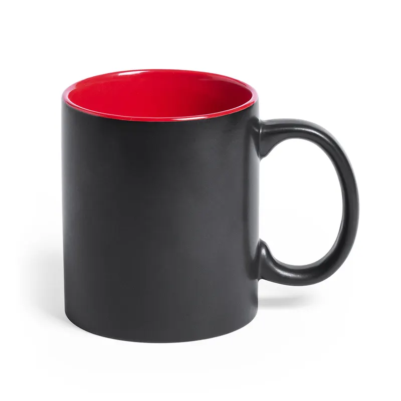Taza de cerámica Bafy 350 ml láser con contraste en rojo de cerámica, vista frontal