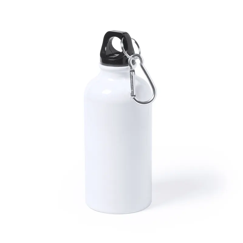 Bidón de aluminio Greims blanco 400 ml para sublimación en blanco de aluminio, vista frontal