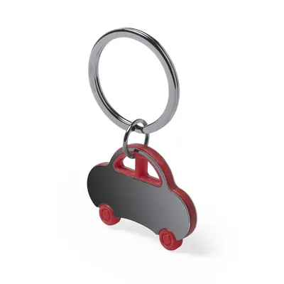Llavero coche de acero inoxidable bicolor personalizable