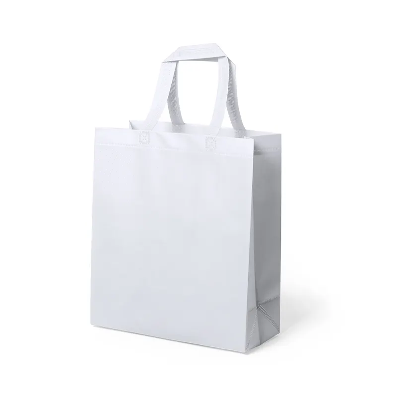 Bolsa non woven laminado Fimel 110 g extra resistente en blanco de non-Woven laminado, vista frontal