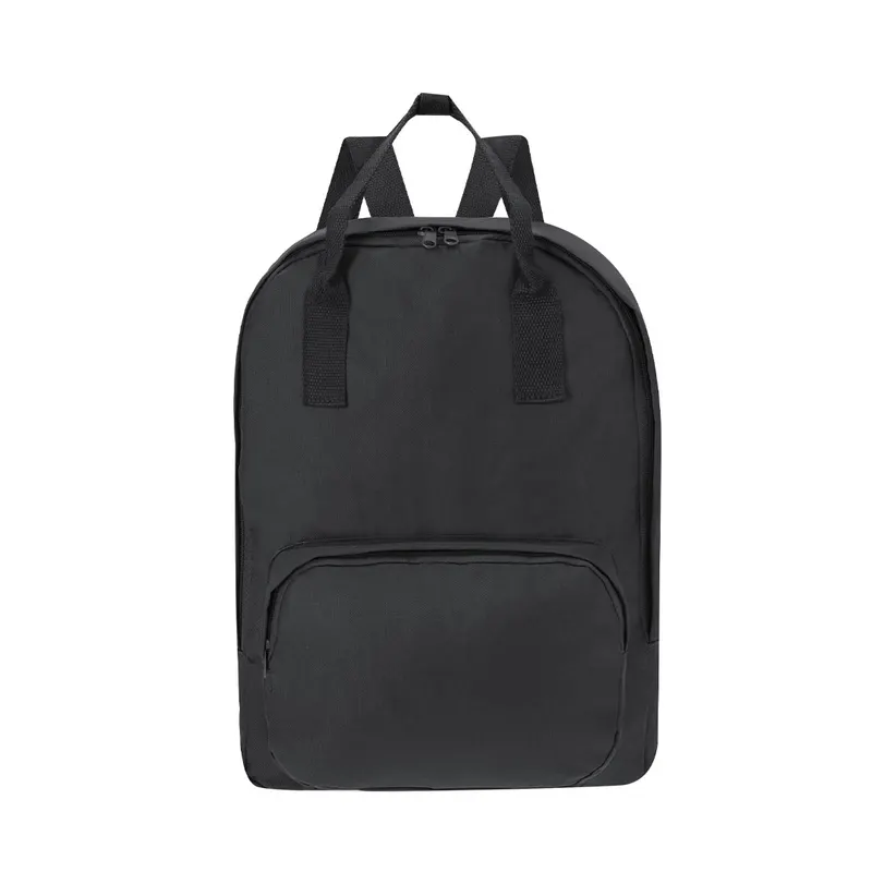 Mochila urbana de poliéster Soken 600D con bolsillo frontal en negro de poliéster 600D, vista frontal