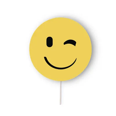 Abanico selfie emoji de papel Emoty con mango personalizable