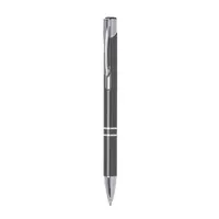 Bolígrafo pulsador bicolor de aluminio Trocum troquelado de aluminio, vista frontal