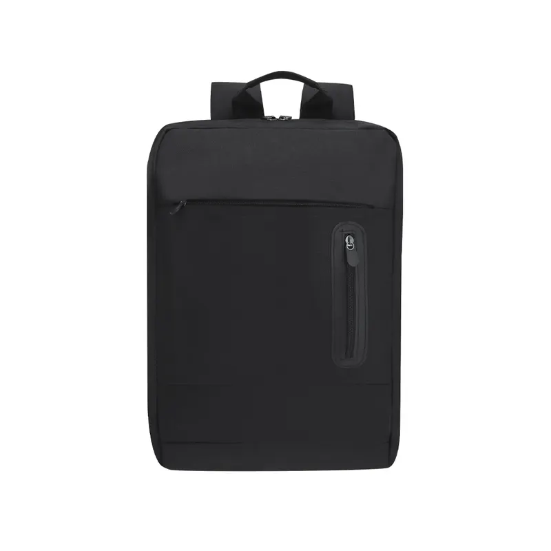 Mochila Nevium 600D rectangular portátil 15 pulgadas en negro de poliéster 600D, vista frontal