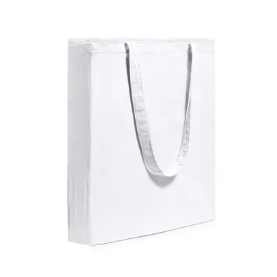Bolsa de algodón Coina 105 g con fuelle y asas largas personalizable