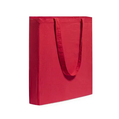 Bolsa de algodón Coina 105 g con fuelle y asas largas personalizable