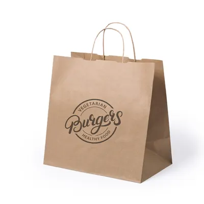 Bolsa de papel reciclado 80 g con fuelle personalizable