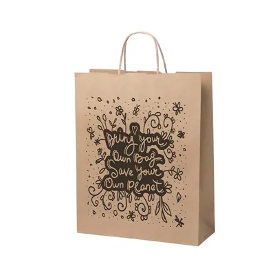 Bolsa de papel reciclado 100 g con fuelle personalizable