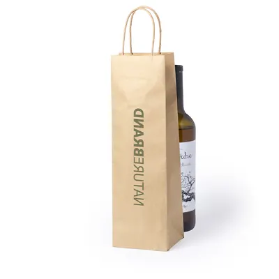 Bolsa de papel reciclado 100 g para botella 1 l personalizable