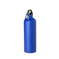 Bidón de aluminio mate Delby 800 ml con mosquetón de aluminio, vista frontal