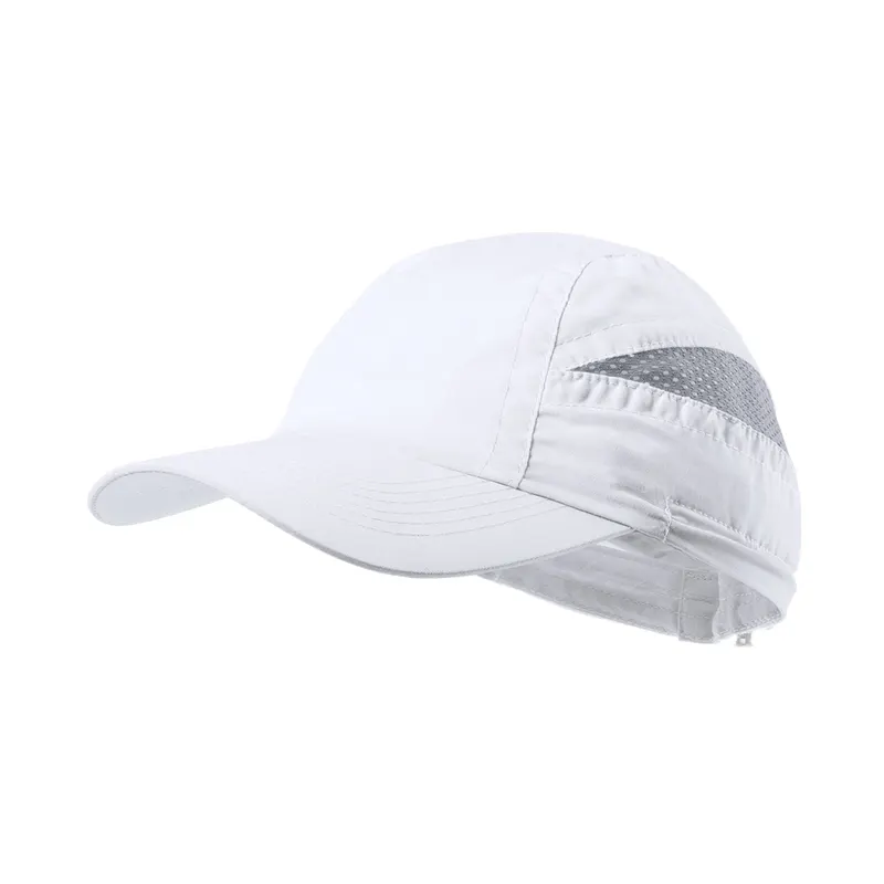 Gorra deportiva Laimbur 7 paneles microfibra en blanco de microfibra, vista frontal
