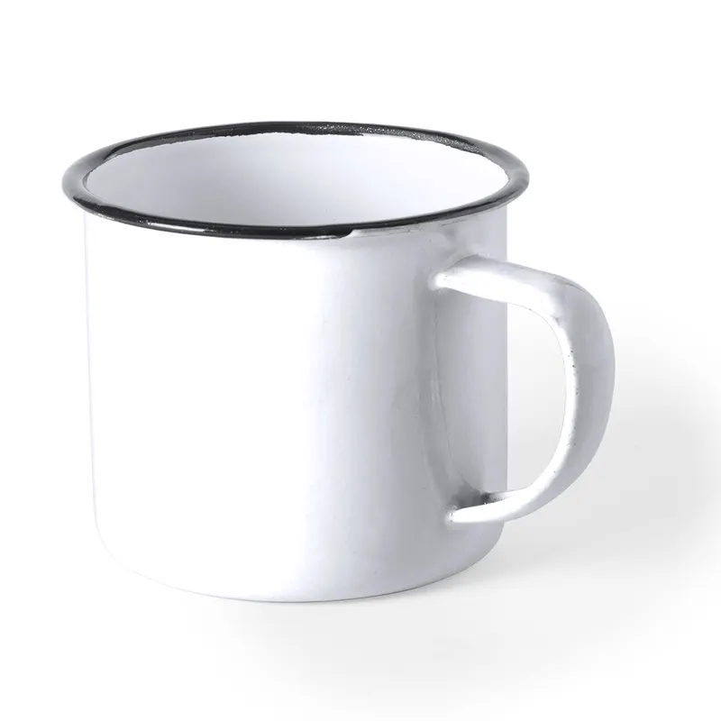 Taza de metal Wilem vintage 380 ml en blanco de metal, vista frontal