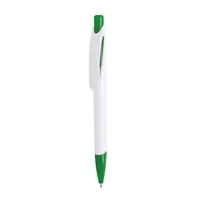 Bolígrafo pulsador bicolor Hurban con clip curvado, vista frontal