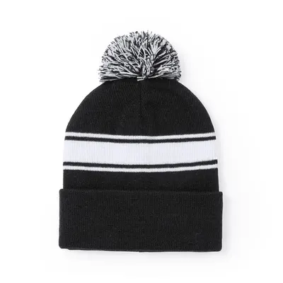 Gorro de acrílico Baikof con tira frontal y pompón personalizable