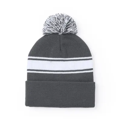 Gorro de acrílico Baikof con tira frontal y pompón personalizable