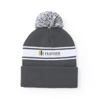 Gorro de acrílico Baikof con tira frontal y pompón de acrílico, vista lateral