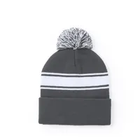 Gorro de acrílico Baikof con tira frontal y pompón de acrílico, vista frontal