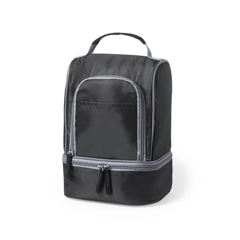 Nevera todoterreno Listak 6 l 2 compartimentos en negro de poliéster 210D/ PEVA, vista frontal