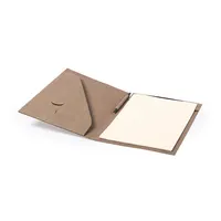 Carpeta de cartón reciclado Bloguer con bolígrafo de cartón reciclado, detalle 1