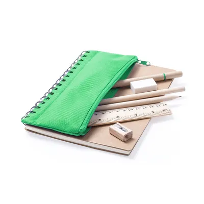 Libreta de anillas Mosku con estuche, bolígrafo y regla personalizable