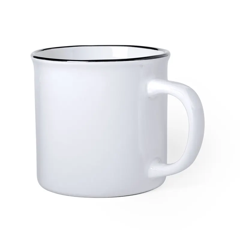 Taza de cerámica Sinor vintage 300 ml en blanco de cerámica, vista frontal