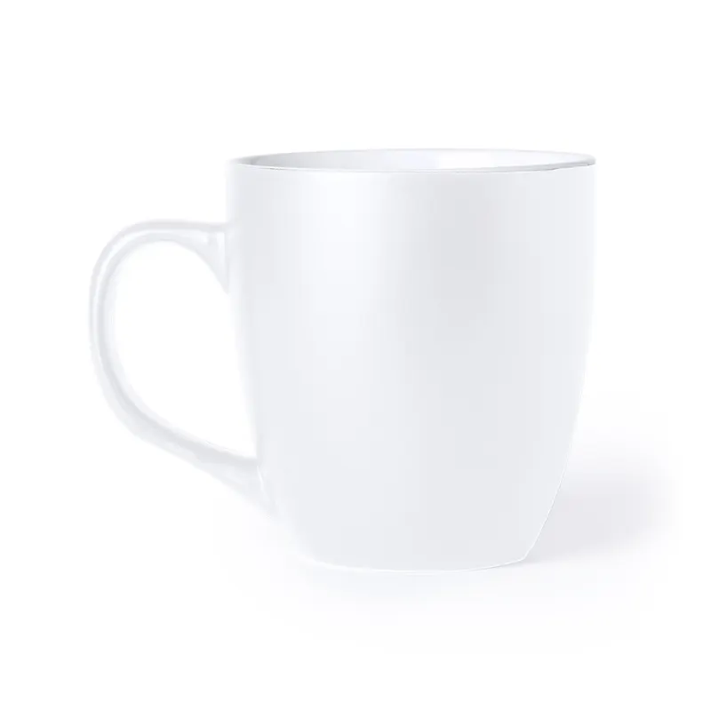 Taza de cerámica Mabery 470 ml en blanco de cerámica, vista frontal