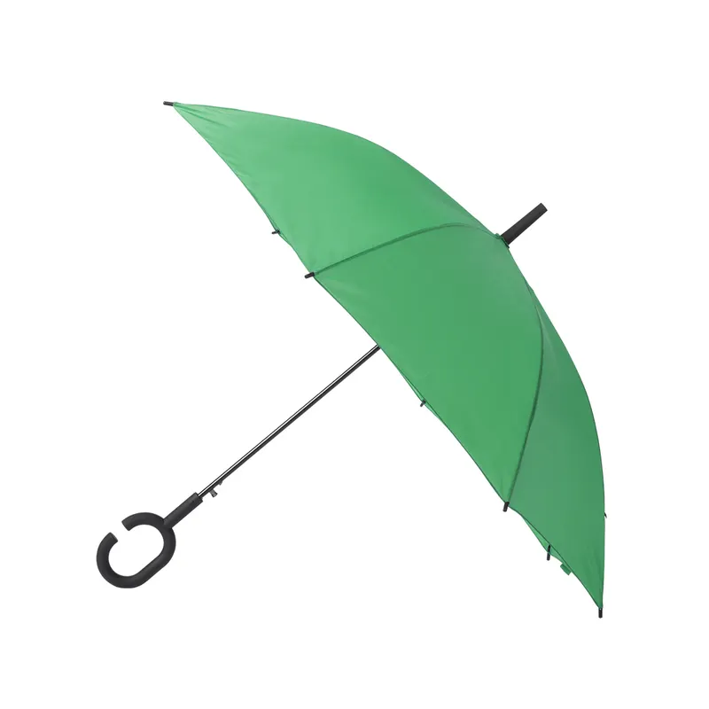 Paraguas antiviento automático Ø Halrum 105 cm en verde de poliéster 190T, vista frontal