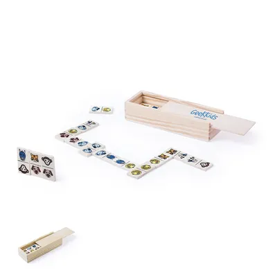 Dominó de animales de madera 28 piezas personalizable