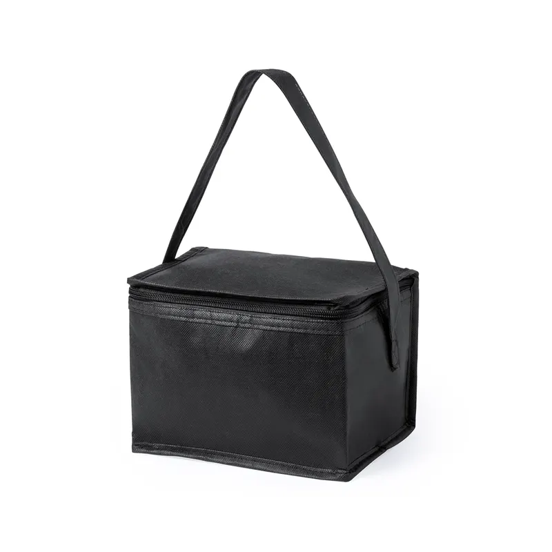 Nevera non woven Hertum 4 l con bandolera en negro de non-Woven/ aluminio, vista frontal