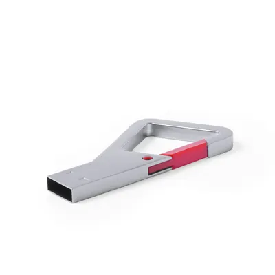 Memoria USB Drelan 8 GB metálica con mosquetón personalizable
